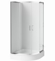 Duschkabine Dusche Viertelkreis transparent Klarglas 90 x 90 x 185 cm R55 Funkia