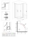 Duschkabine Dusche Viertelkreis transparent Klarglas 90 x 90 x 185 cm R55 Funkia