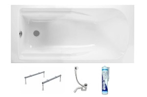 Badewanne Rechteck Comfort Plus 170x75 cm Acryl