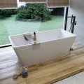 reistehende Badewanne Standbadewanne Rechteck Acryl 162 x 72 cm Click Clack Crea