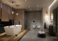 reistehende Badewanne Standbadewanne Rechteck Acryl 162 x 72 cm Click Clack Crea