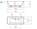 reistehende Badewanne Standbadewanne Rechteck Acryl 162 x 72 cm Click Clack Crea