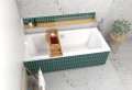 Badewanne Rechteck Ines 180x80 cm + ABLAGE BADEWANNENBRETT BAMBUS