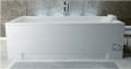 Badewanne Rechteck Modern 180x80 cm Kopfstütze + Ablage Badewannenbrett Bambus