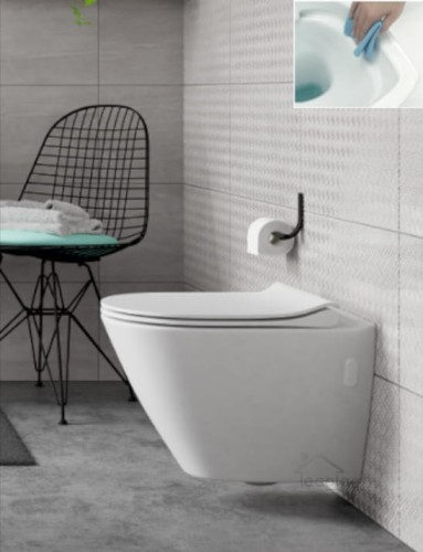 WC Toilette hängend City Spülrandlos CLEAN ON Tiefspüler Soft Close