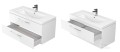 Badmöbel Waschtisch Waschbecken Mille 80 cm + Schrank Lara optional: Click Clack Siphon
