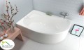 Badewanne Eckwanne Dora 170x110 cm links + ABLAGE BADEWANNENBRETT BAMBUS