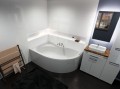 Badewanne Eckwanne Dora 170x110 cm links + ABLAGE BADEWANNENBRETT BAMBUS