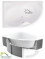 Badewanne Eckwanne Dora 170x110 cm links + ABLAGE BADEWANNENBRETT BAMBUS