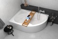 Badewanne Eckwanne Dora 170x110 cm links + ABLAGE BADEWANNENBRETT BAMBUS
