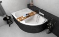 Badewanne Eckwanne Dora 170x110 cm links + ABLAGE BADEWANNENBRETT BAMBUS