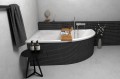 Badewanne Eckwanne Dora 170x110 cm links + ABLAGE BADEWANNENBRETT BAMBUS