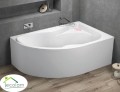 Badewanne Eckwanne Dora 170x110 cm rechts + ABLAGE BADEWANNENBRETT BAMBUS