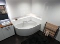 Badewanne Eckwanne Dora 170x110 cm rechts + ABLAGE BADEWANNENBRETT BAMBUS