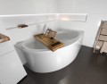 Badewanne Eckwanne Dora 170x110 cm rechts + ABLAGE BADEWANNENBRETT BAMBUS