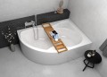 Badewanne Eckwanne Dora 170x110 cm rechts + ABLAGE BADEWANNENBRETT BAMBUS