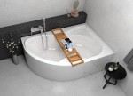 Badewanne Eckwanne Dora 170x110 cm rechts + ABLAGE BADEWANNENBRETT BAMBUS