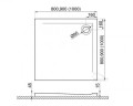 Duschwanne Duschtasse Geos Viereck 100x100 cm flach
