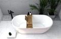 Freistehende Standbadewanne Badewanne Acryl 170 x 77 cm Ab- und Überlauf Click Clack Elena + ABLAGE BADEWANNENBRETT