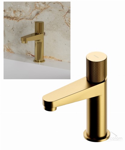 Waschtischarmatur Wasserhahn Armatur Badarmatur Y Gold gebürstet Contour