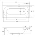 Badewanne Wanne Rechteck Intrica 150 x 75 cm