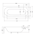 Badewanne Wanne Rechteck Intrica 160 x 75 cm