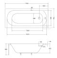 Badewanne Wanne Rechteck Intrica 170 x 75 cm