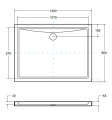Duschwanne Rechteck flach Acryl 120 x 80 x 5,5 x 3 cm Alpina (id: 1075)