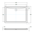Duschwanne Rechteck flach Acryl 120 x 90 x 5,5 x 3 cm Alpina (id: 1076)