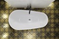 Freistehende Standbadewanne Badewanne Acryl 166 x 85 cm Ab- und Überlauf Click Clack Kira