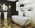 Freistehende Standbadewanne Badewanne Acryl 166 x 85 cm Ab- und Überlauf Click Clack Kira