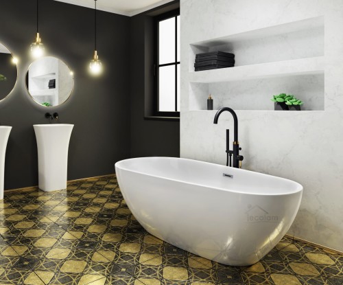 Freistehende Standbadewanne Badewanne Acryl 166 x 85 cm Ab- und Überlauf Click Clack Kira