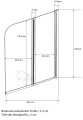 Badewannenabtrennung 2-teilig H 140 cm Faltwand Duschabtrennung Glas Ambition 2 (id: 404)
