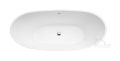 Freistehende Badewanne Ayla Acryl 170 x 80 cm Ab- und Überlauf Click Clack optional Kopfstütze in Schwarz (id: 1094)