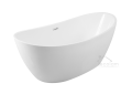 Freistehende Badewanne Ayla Acryl 170 x 80 cm Ab- und Überlauf Click Clack optional Kopfstütze in Schwarz (id: 1094)