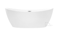 Freistehende Badewanne Ayla Acryl 170 x 80 cm Ab- und Überlauf Click Clack optional Kopfstütze in Schwarz (id: 1094)