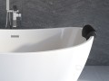 Freistehende Badewanne Ayla Acryl 170 x 80 cm Ab- und Überlauf Click Clack optional Kopfstütze in Schwarz (id: 1094)