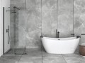 Freistehende Badewanne Ayla Acryl 170 x 80 cm Ab- und Überlauf Click Clack optional Kopfstütze in Schwarz (id: 1094)