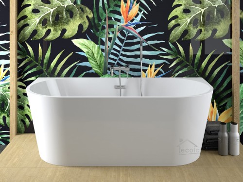 VORWAND-BADEWANNE Freistehende Badewanne Acryl 170 x 80 cm Ab- und Überlauf Click Clack Vica