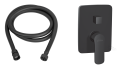 Set Duschsystem Unterputz Regendusche Armatur Brause schwarz matt Siros10 BLACK (id: 1096)