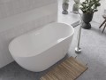 Freistehende Badewanne Acryl oval Navia 150 x 80 cm Ab-und Überlauf Click Clack (id: 1098)