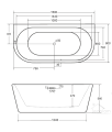 Vorwand-Badewanne Acryl freistehende Badewanne Vica 150x80 cm Ab- und Überlauf Click Clack (id: 1109)