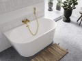Vorwand-Badewanne Acryl freistehende Badewanne Vica 150x80 cm Ab- und Überlauf Click Clack (id: 1109)