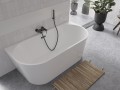 Vorwand-Badewanne Acryl freistehende Badewanne Vica 150x80 cm Ab- und Überlauf Click Clack (id: 1109)