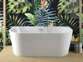 Vorwand-Badewanne Acryl freistehende Badewanne Vica 150x80 cm Ab- und Überlauf Click Clack (id: 1109)