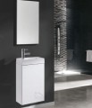 Badmöbel Waschbecken mit hängender Schrank Young Basic 40 cm weiß Push to open grifflos (id: 1110)