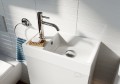 Badmöbel Waschbecken mit hängender Schrank Young Basic 40 cm weiß Push to open grifflos (id: 1110)