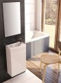 Badmöbel Waschbecken mit hängender Schrank Young Basic 40 cm weiß Push to open grifflos (id: 1110)