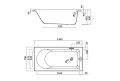 Badewanne Rechteck FLAVIA 140x70 cm