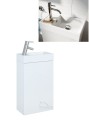 Badmöbel Waschbecken mit hängender Schrank Young Basic 40 cm weiß Push to open grifflos (id: 1110)